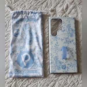 Loopy Case Light Blue Toile Floral S23 Ultra Samsung